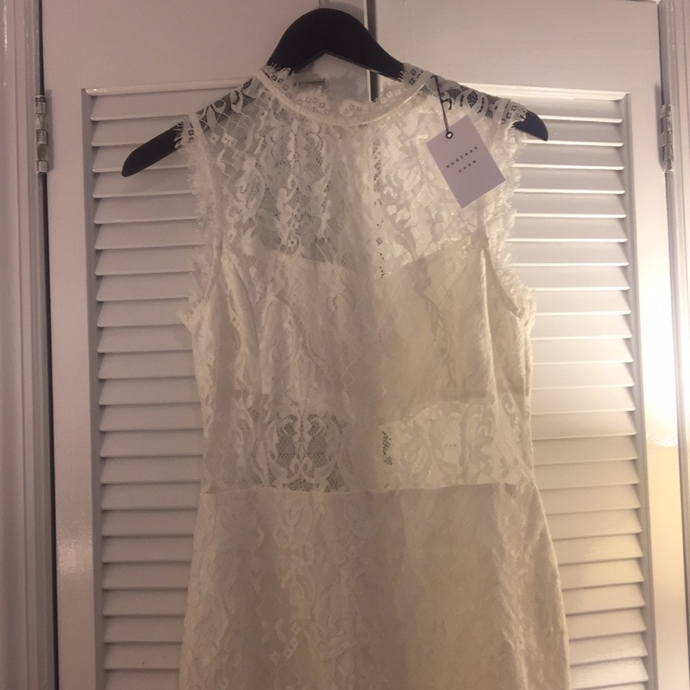 White lace midi dress